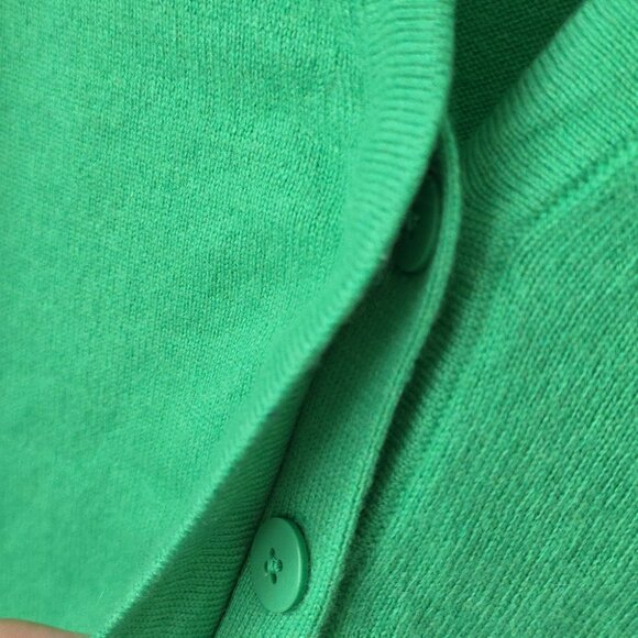 DIANE VON FURSTENBERG | Wool Cashmere Sweater Cardigan Green Sz LARGE - Picture 4 of 5